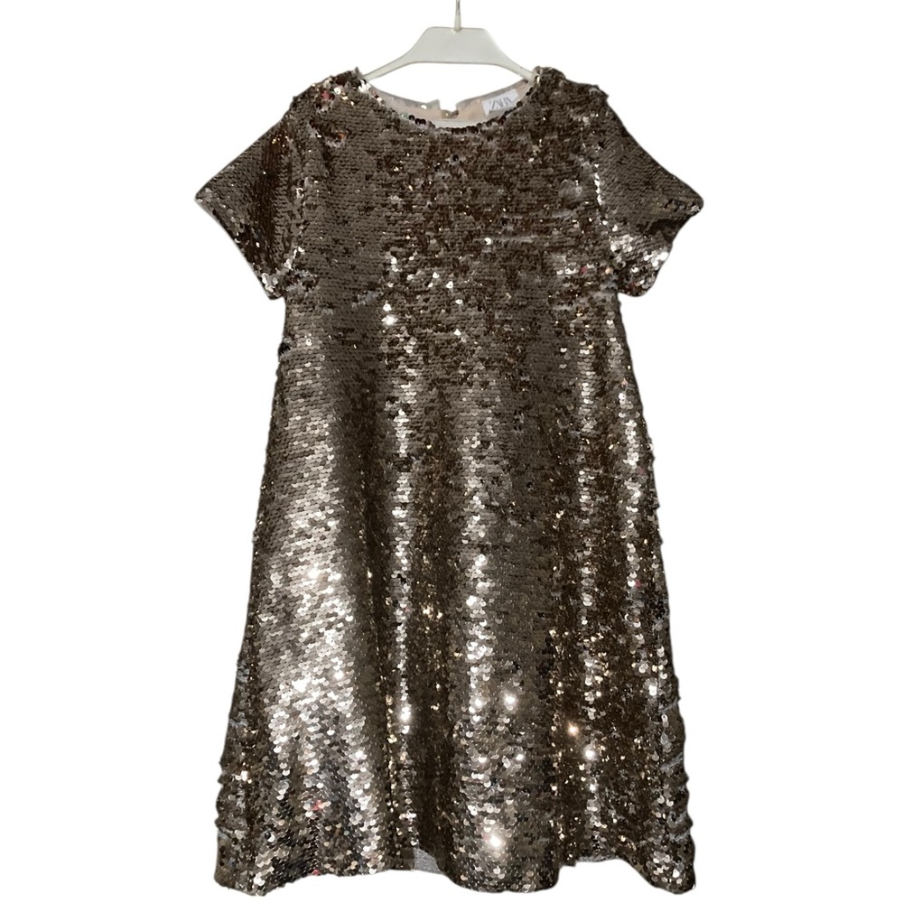 Zara Girl’s Gold Sequin Holiday Dress